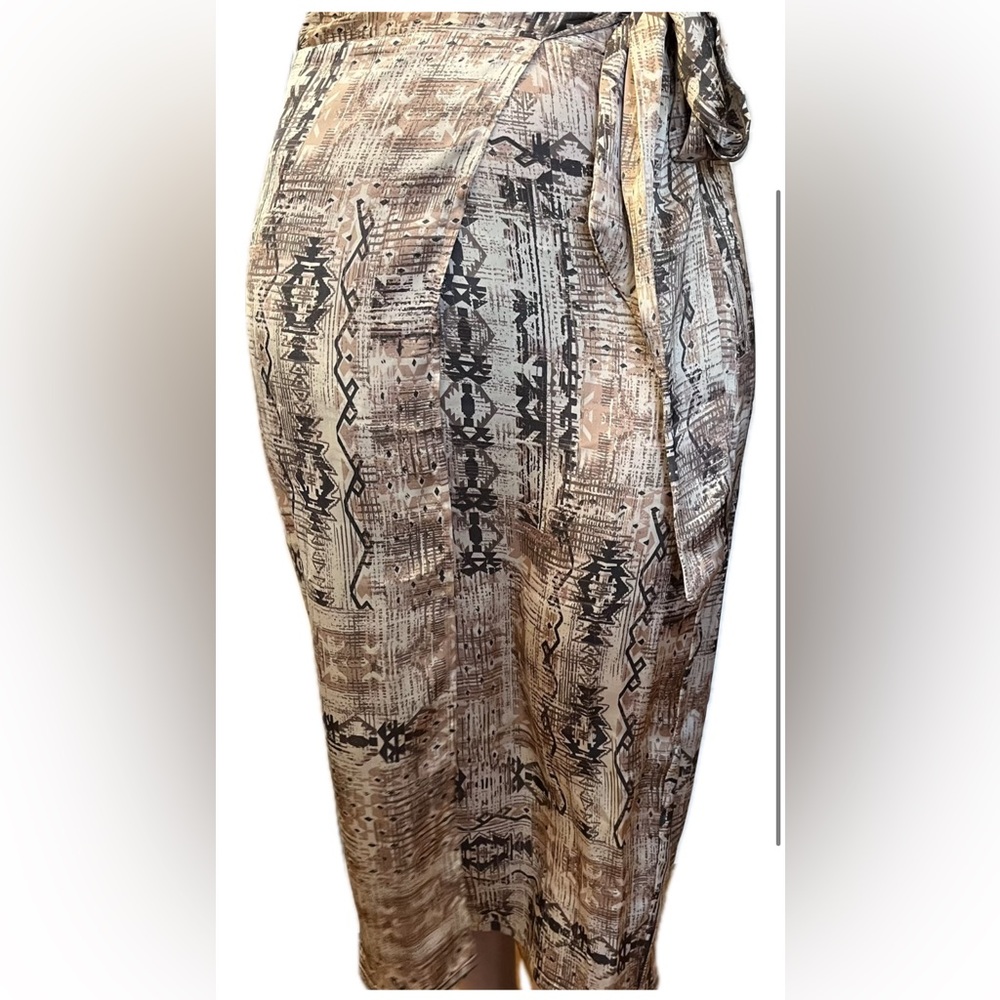Dress Forum Tribal Print Straight Wrap Skirt, Size Small